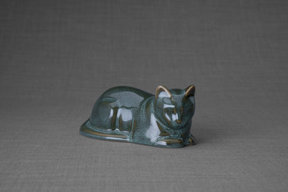 Mini Cat Memorial Bundle - 4 Pieces - Portrait | Urn | Nameplate Holder | Scented Candle - Pulvis Art Urns