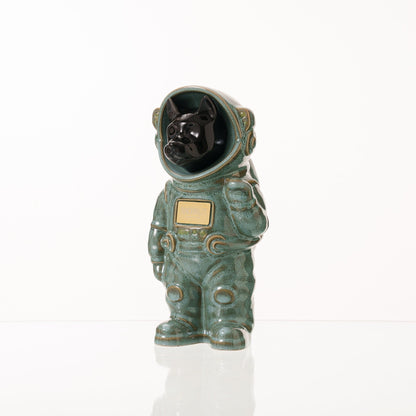 Pulvis Art Urns Pet Cremation Urn Oily Green / Black / Yes (+$50) Customizable Pet Cremation Urn - Dog | Ceramic Handmade Figure