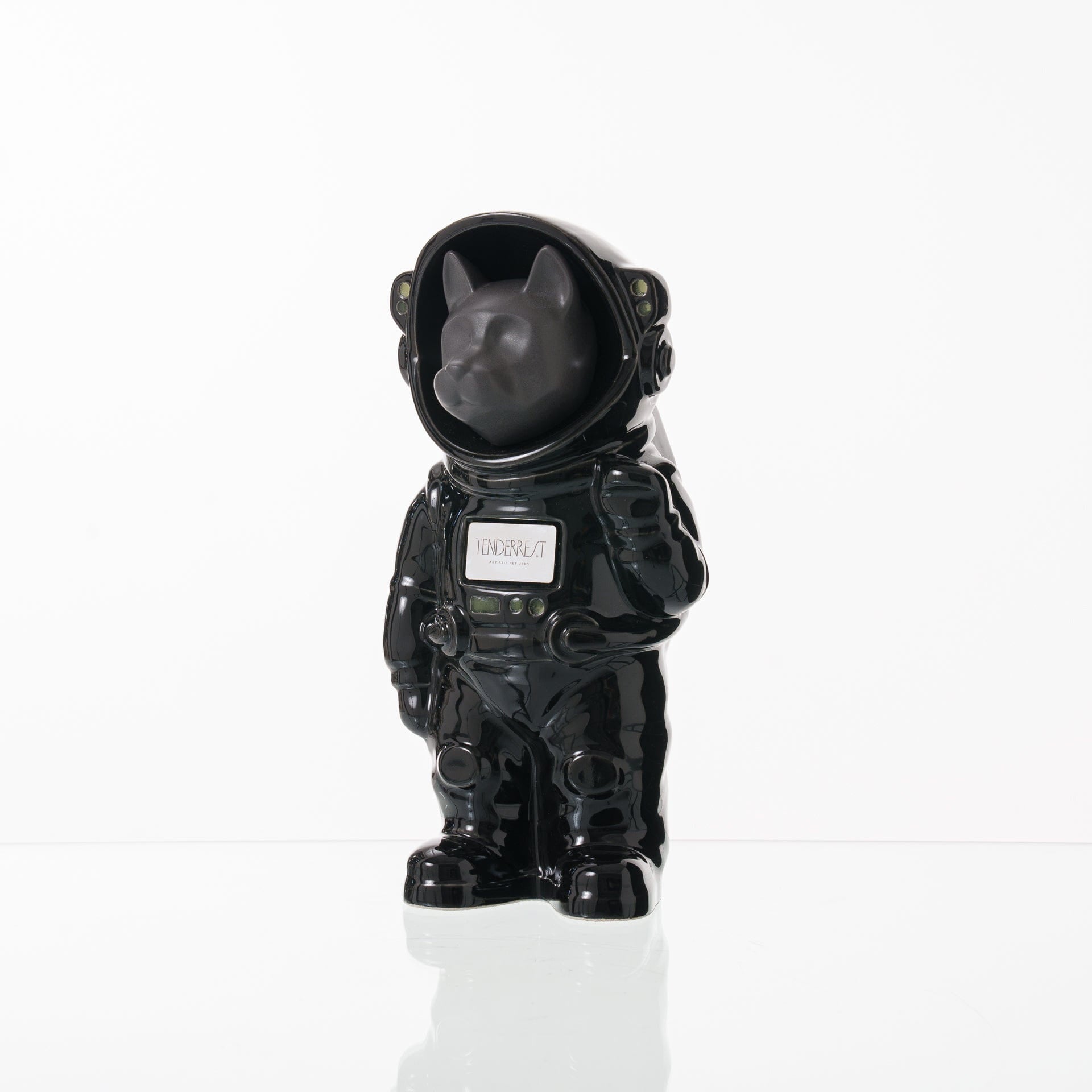 Pulvis Art Urns Pet Cremation Urn Black / Oily Green / Yes (+$50) Customizable Pet Cremation Urn - Dog | Ceramic Handmade Figure