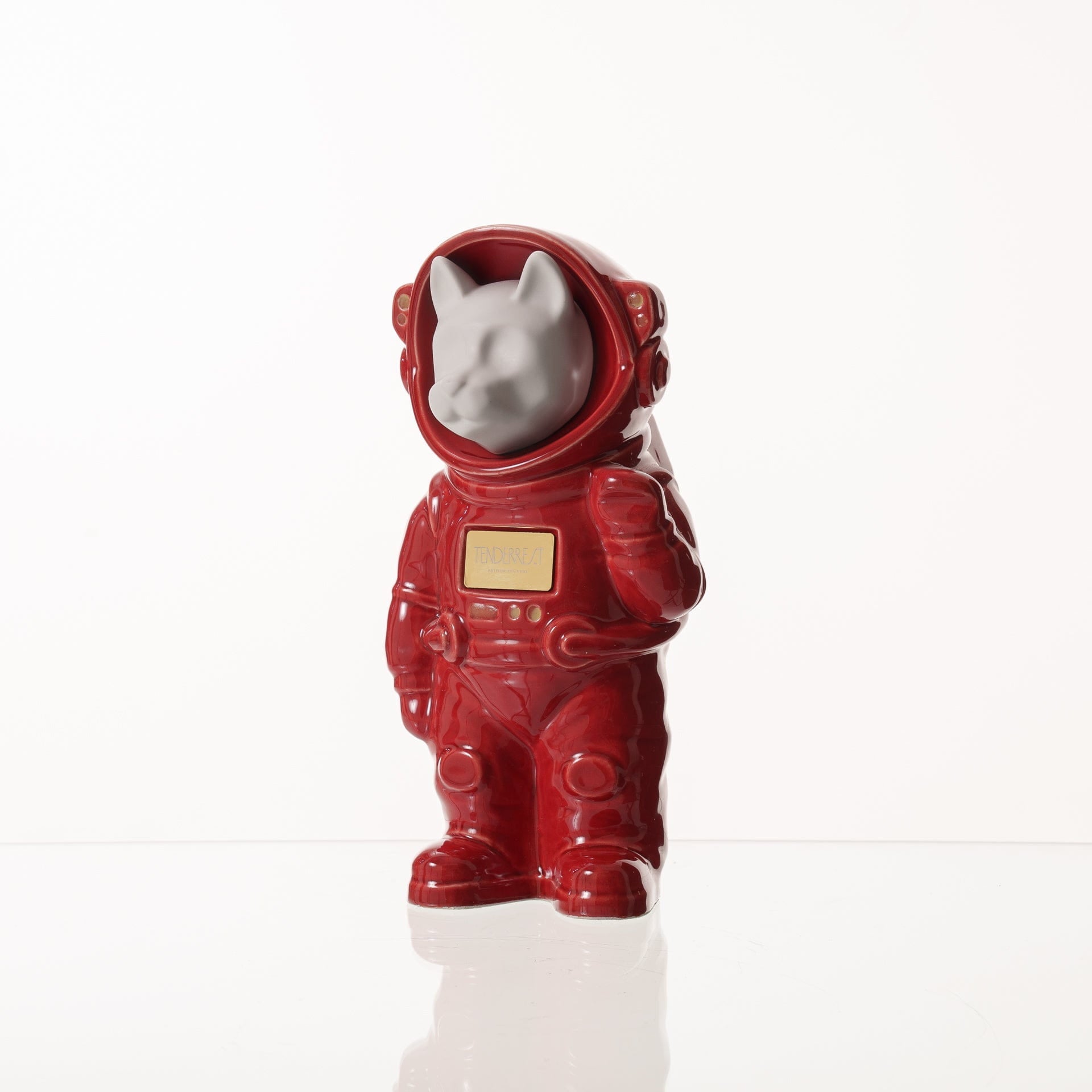 Pulvis Art Urns Pet Cremation Urn Red / White Matte / Yes (+$50) Customizable Pet Cremation Urn - Dog | Ceramic Handmade Figure