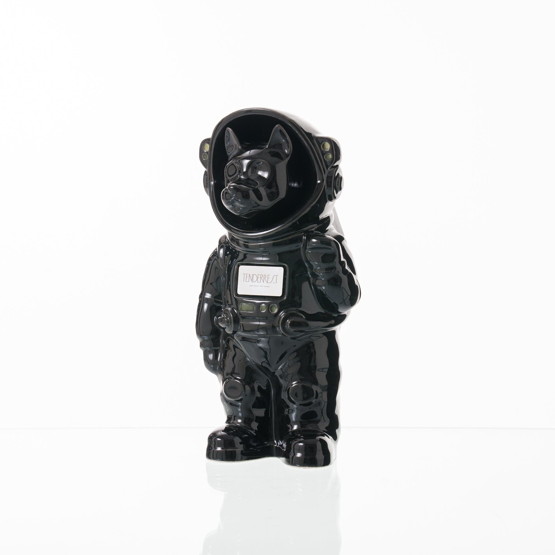 Pulvis Art Urns Pet Cremation Urn Black / Black / No Customizable Pet Cremation Urn - Dog | Ceramic Handmade Figure