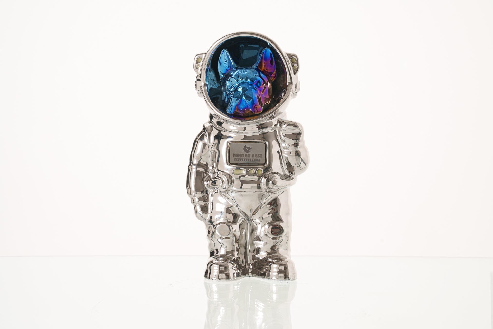 Pulvis Art Urns Pet Cremation Urn Platinum / Glossy Blue / No Dog Cremation Urn French Bulldog - Customizable Figure | Pet Urn