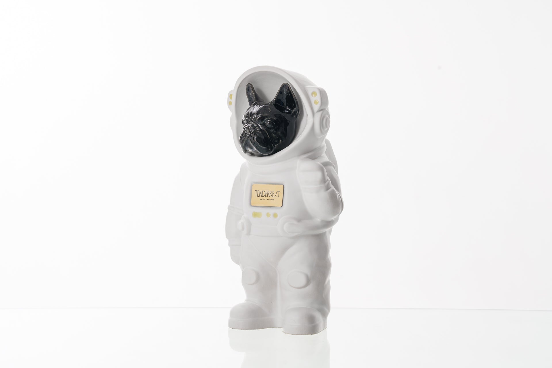 Pulvis Art Urns Pet Cremation Urn White Matte / Black / Yes (+$50) Dog Cremation Urn French Bulldog - Customizable Figure | Pet Urn