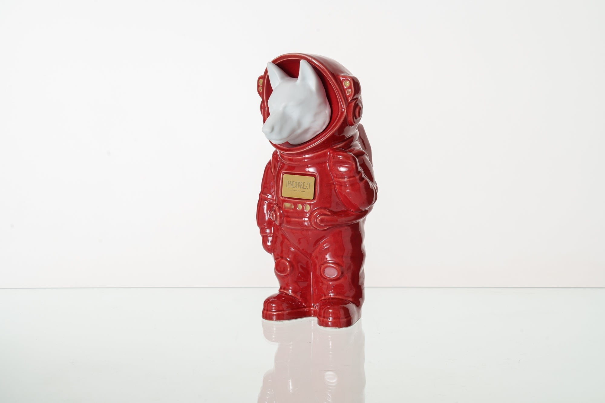 Pulvis Art Urns Pet Cremation Urn Red / White Matte / Yes (+$50) Dog Cremation Urn German Shepherd - Customizable Figure | Ceramic Pet Urn