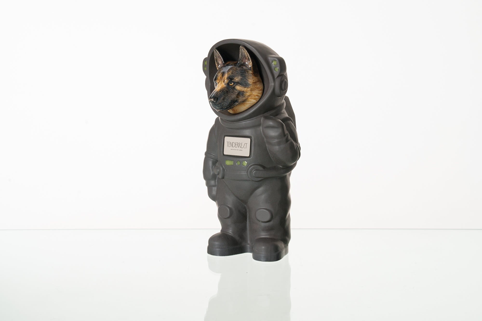 Pulvis Art Urns Pet Cremation Urn Gray Matte / CUSTOM (by photo) / Yes (+$50) Dog Cremation Urn German Shepherd - Customizable Figure | Ceramic Pet Urn