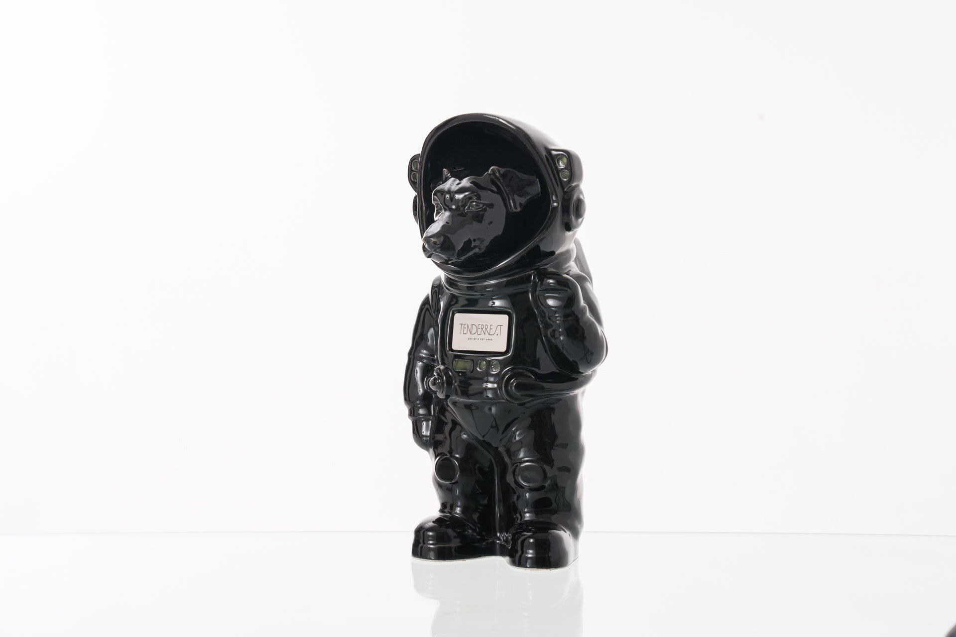 Pulvis Art Urns Pet Cremation Urn Black / Black / Yes (+$50) Dog Cremation Urn Jack Russell - Customizable Figure | Ceramic Pet Urn