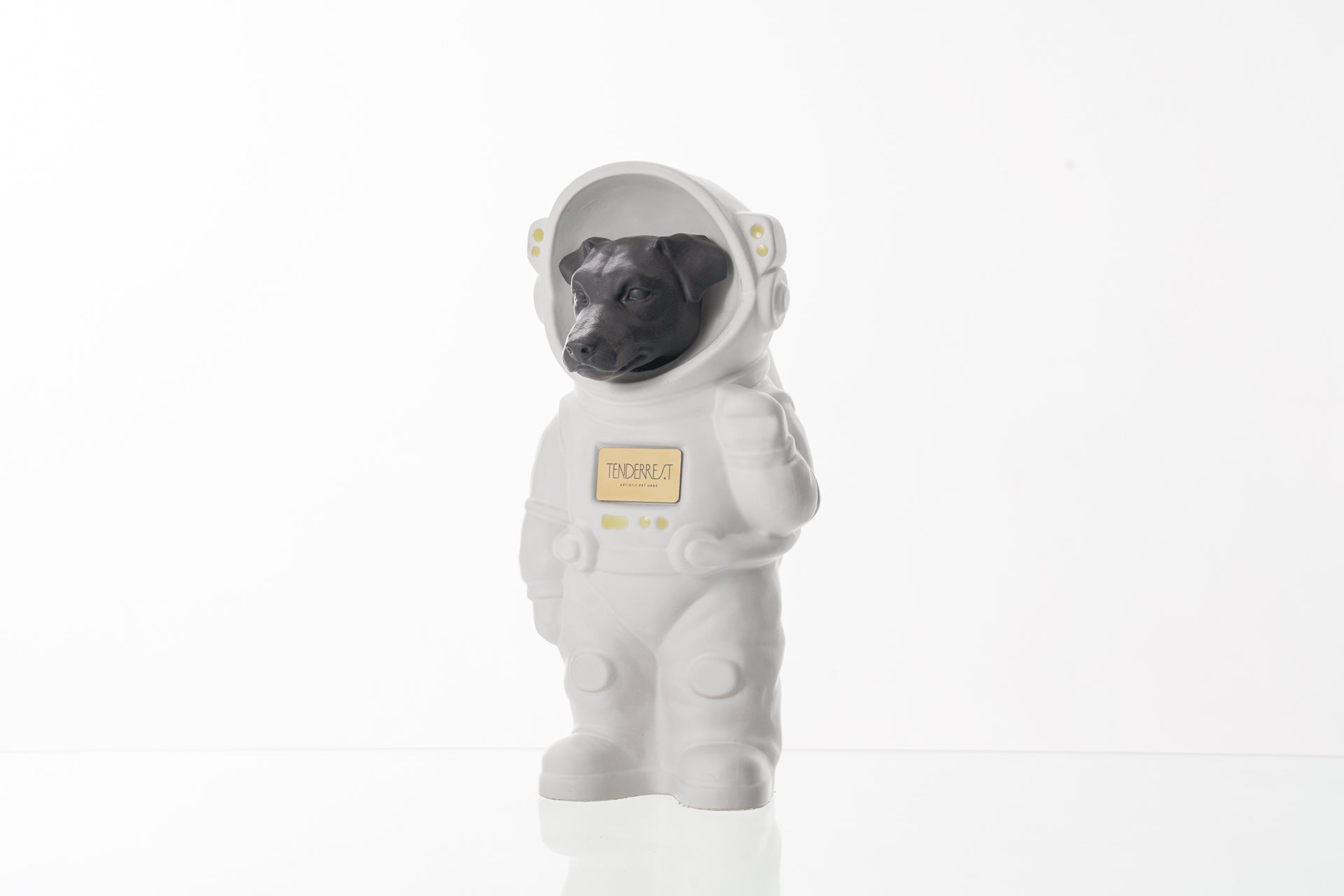 Pulvis Art Urns Pet Cremation Urn White Matte / Gray Matte / Yes (+$50) Dog Cremation Urn Jack Russell - Customizable Figure | Ceramic Pet Urn