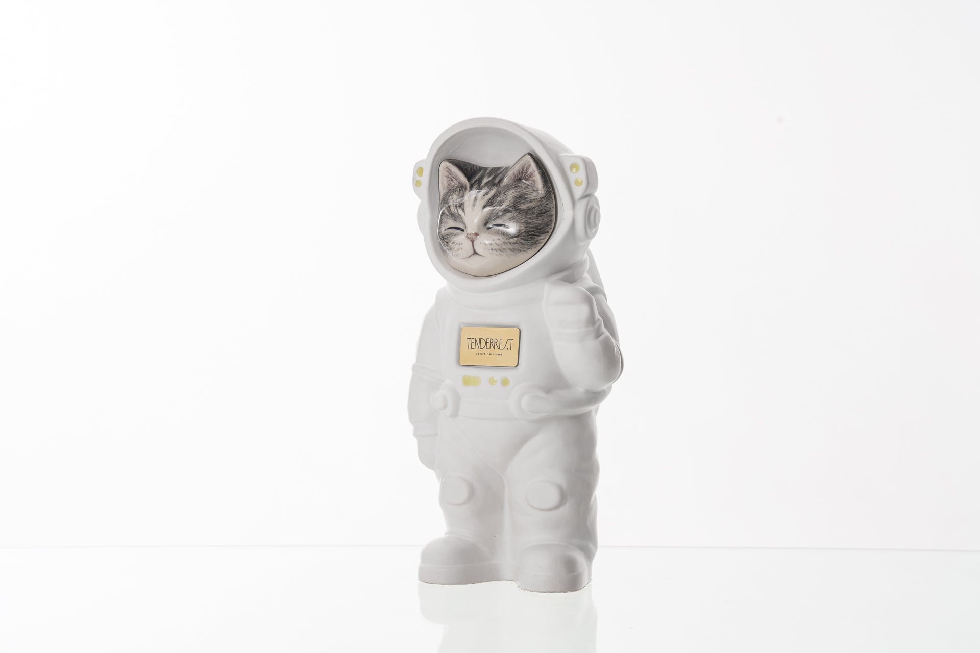 Pulvis Art Urns Pet Cremation Urn Lyra / White Matte / No Hand Decorated Pet Urn - Cat | Ceramic Handmade Figure
