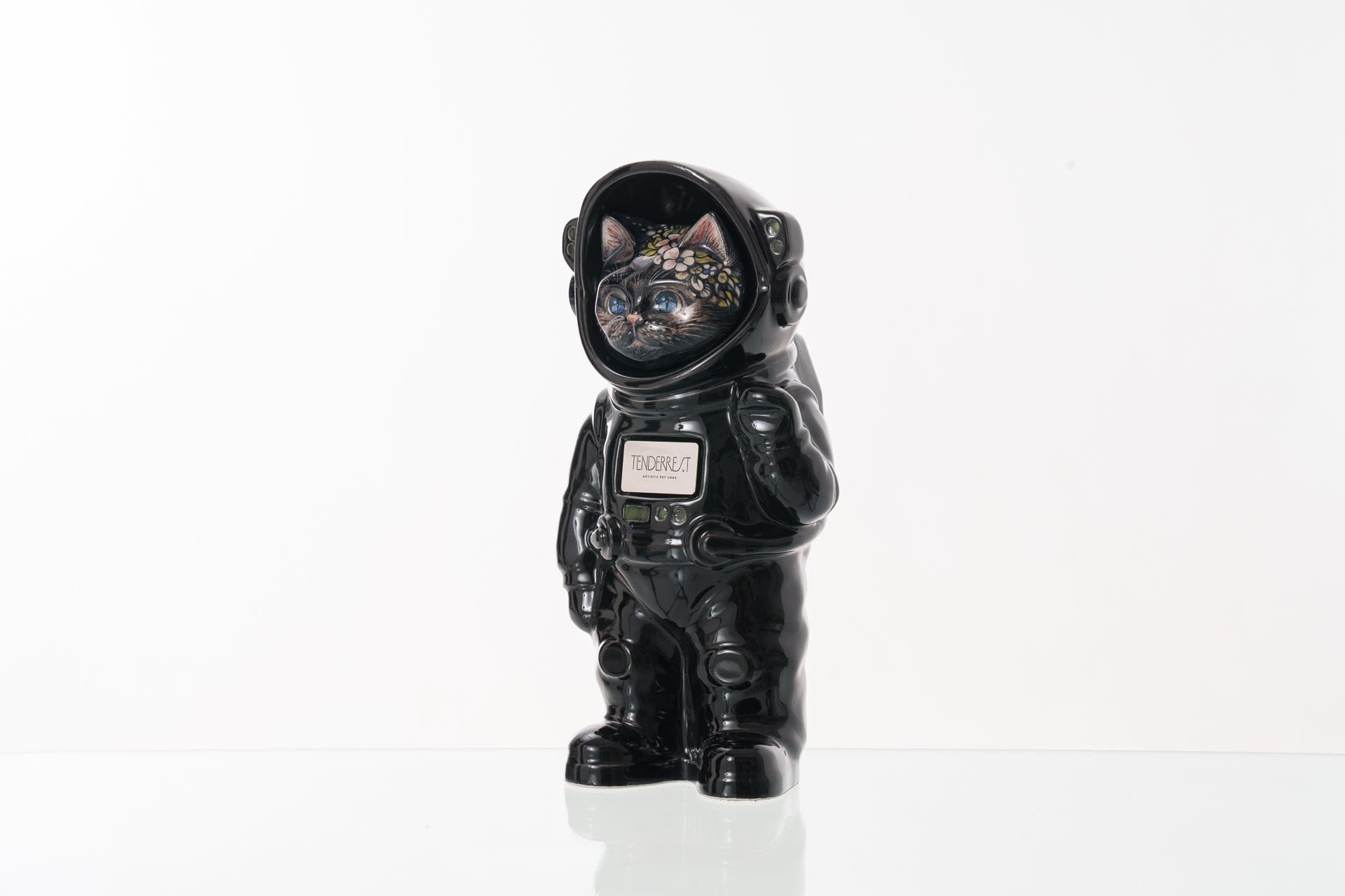 Pulvis Art Urns Pet Cremation Urn Aster / Black / Yes (+$50) Hand Decorated Pet Urn - Cat | Ceramic Handmade Figure