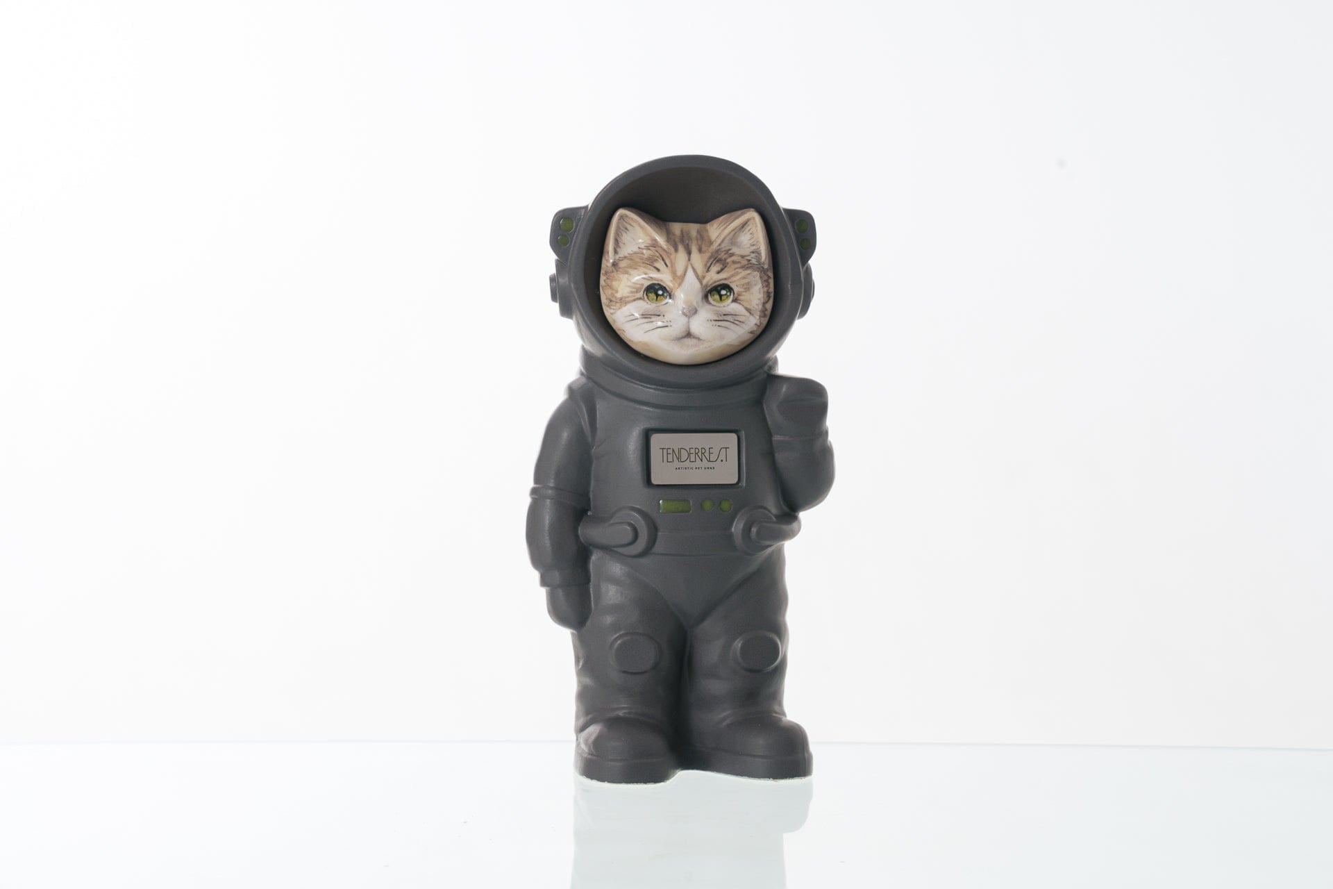 Pulvis Art Urns Pet Cremation Urn Helios / Gray Matte / No Hand Decorated Pet Urn - Cat | Ceramic Handmade Figure