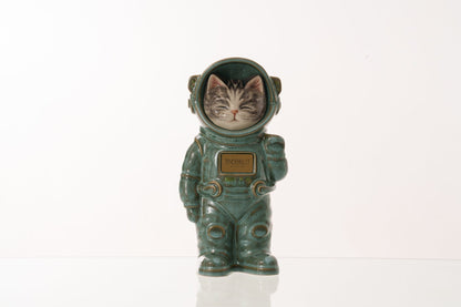 Pulvis Art Urns Pet Cremation Urn Lyra / Oily Green / Yes (+$50) Hand Decorated Pet Urn - Cat | Ceramic Handmade Figure