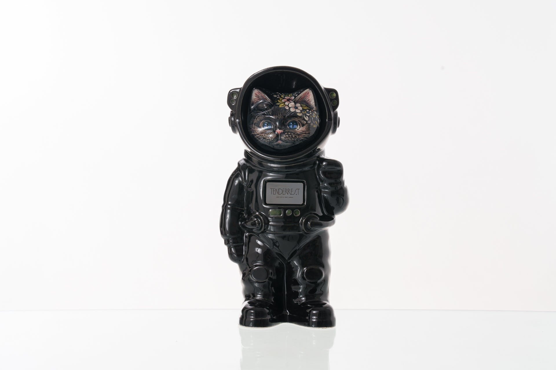 Pulvis Art Urns Pet Cremation Urn Aster / Black / No Hand Decorated Pet Urn - Cat | Ceramic Handmade Figure