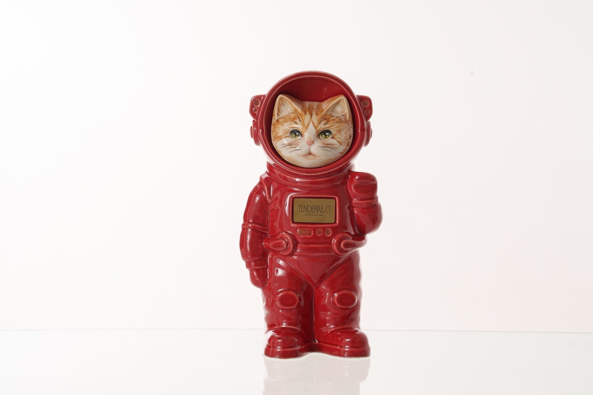 Pulvis Art Urns Pet Cremation Urn Helios / Red / No Hand Decorated Pet Urn - Cat | Ceramic Handmade Figure