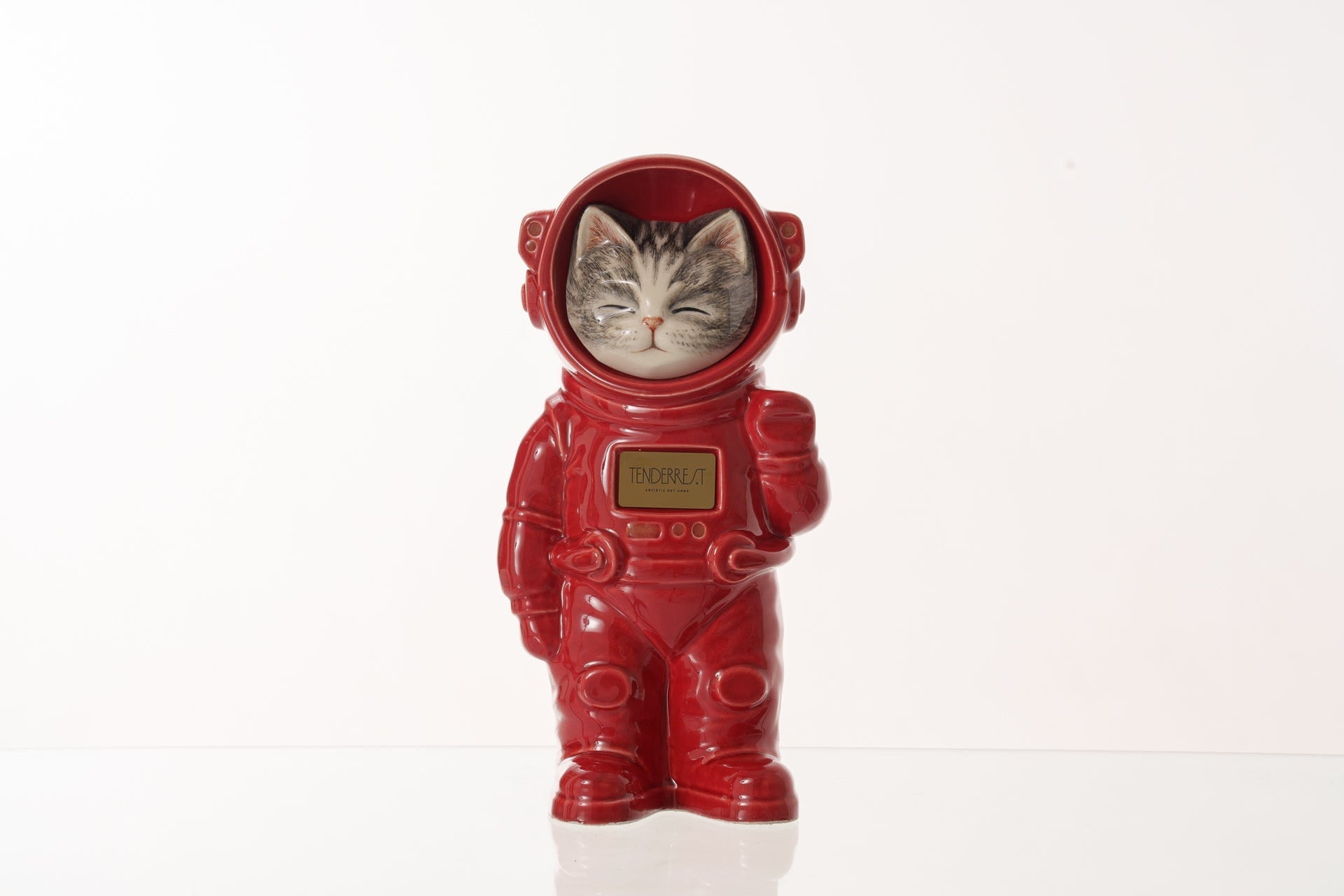 Pulvis Art Urns Pet Cremation Urn Lyra / Red / No Hand Decorated Pet Urn - Cat | Ceramic Handmade Figure