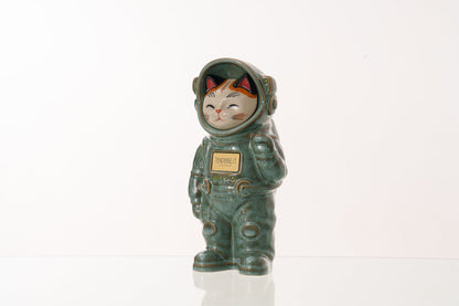 Pulvis Art Urns Pet Cremation Urn Sora / Oily Green / Yes (+$50) Hand Decorated Pet Urn - Cat | Ceramic Handmade Figure