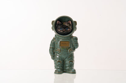 Pulvis Art Urns Pet Cremation Urn Aster / Oily Green / No Hand Decorated Pet Urn - Cat | Ceramic Handmade Figure