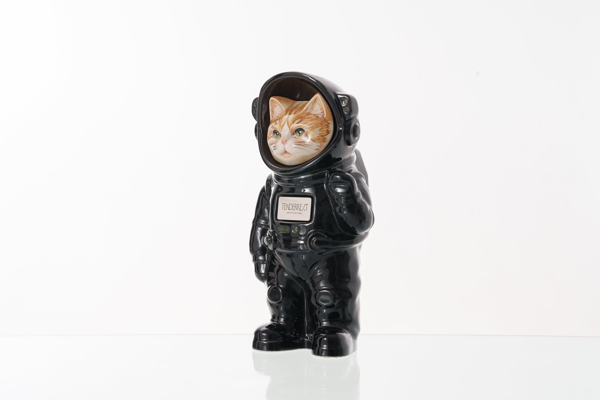 Pulvis Art Urns Pet Cremation Urn Helios / Black / No Hand Decorated Pet Urn - Cat | Ceramic Handmade Figure