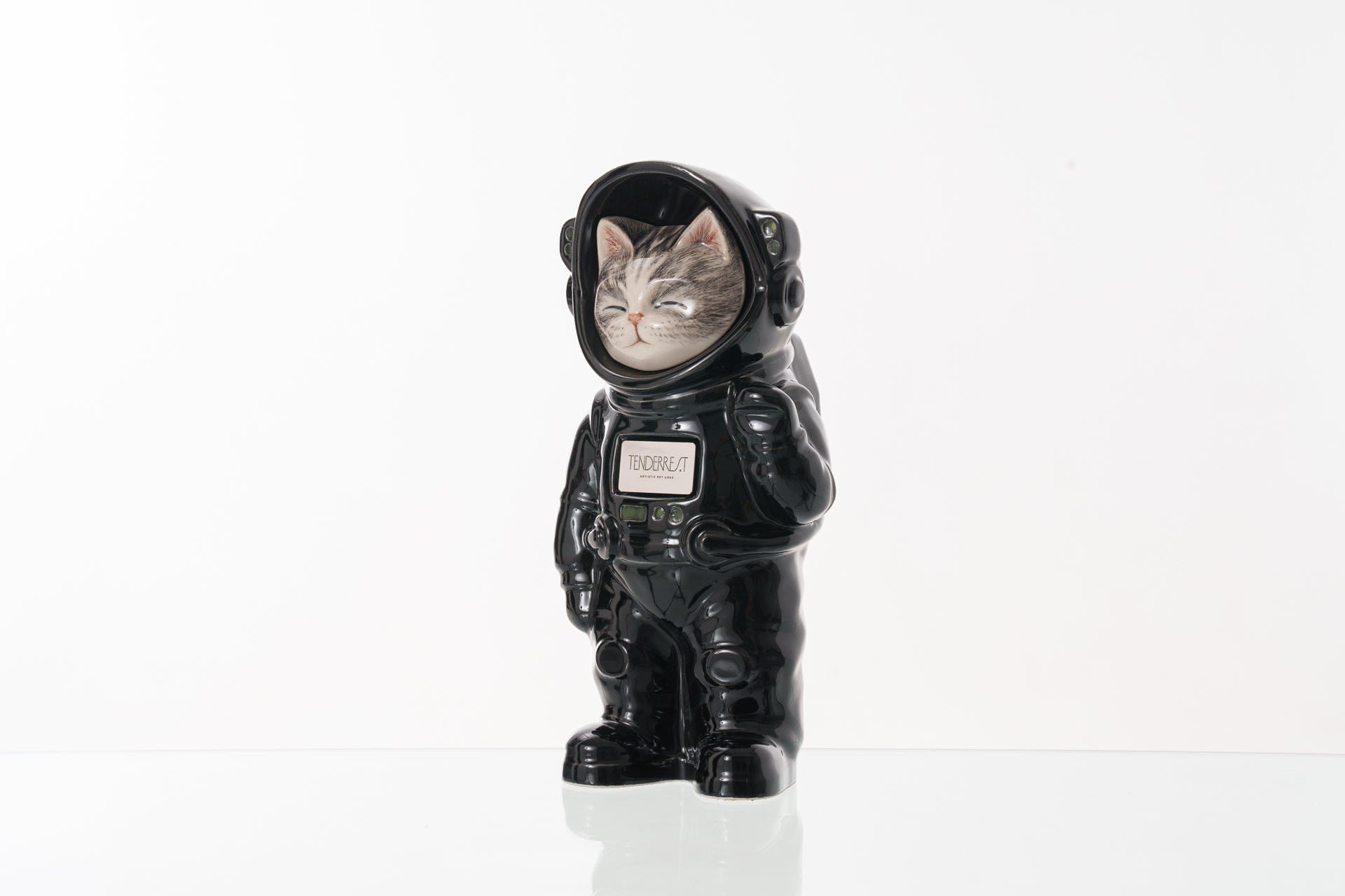 Pulvis Art Urns Pet Cremation Urn Lyra / Black / No Hand Decorated Pet Urn - Cat | Ceramic Handmade Figure