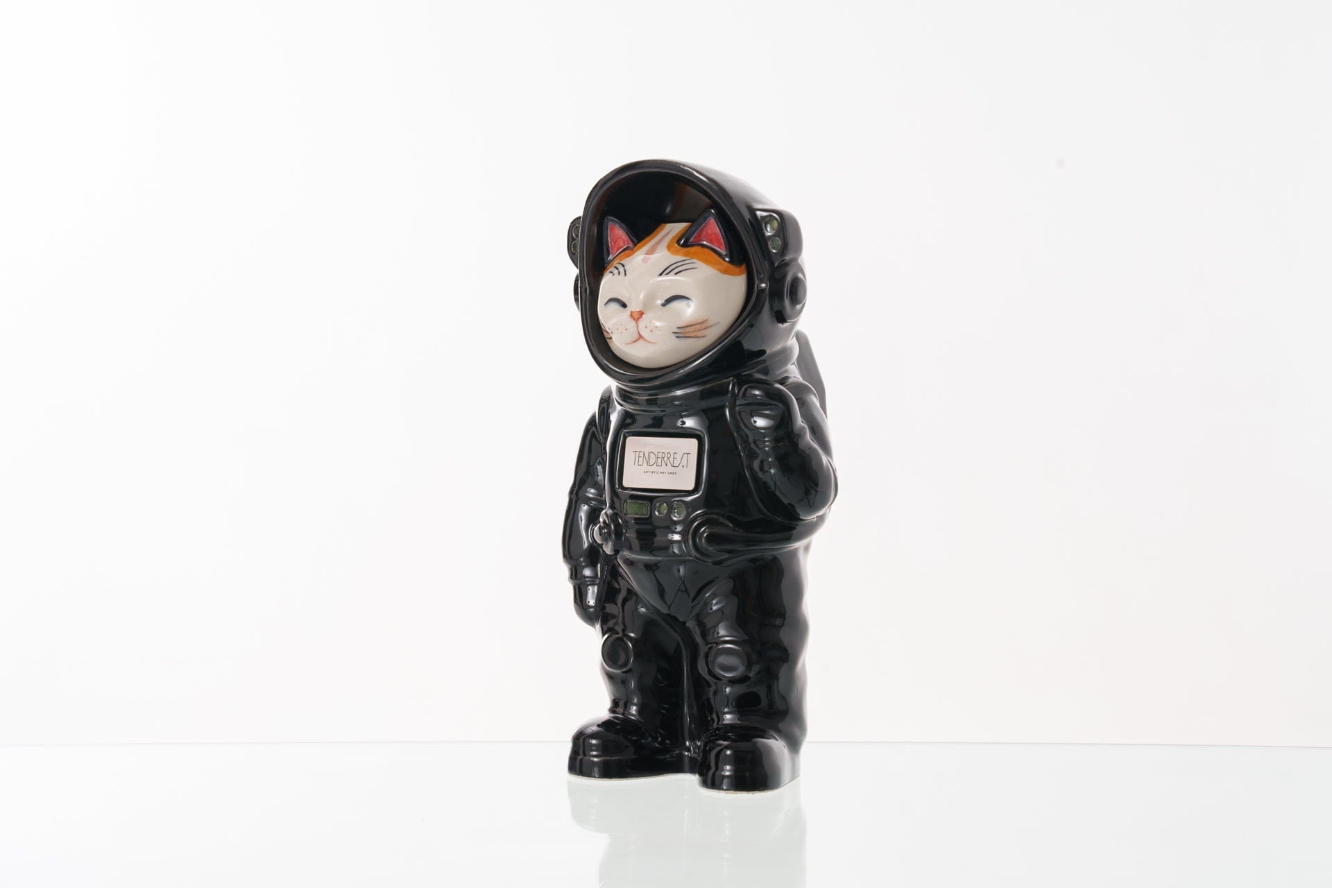 Pulvis Art Urns Pet Cremation Urn Sora / Black / Yes (+$50) Hand Decorated Pet Urn - Cat | Ceramic Handmade Figure