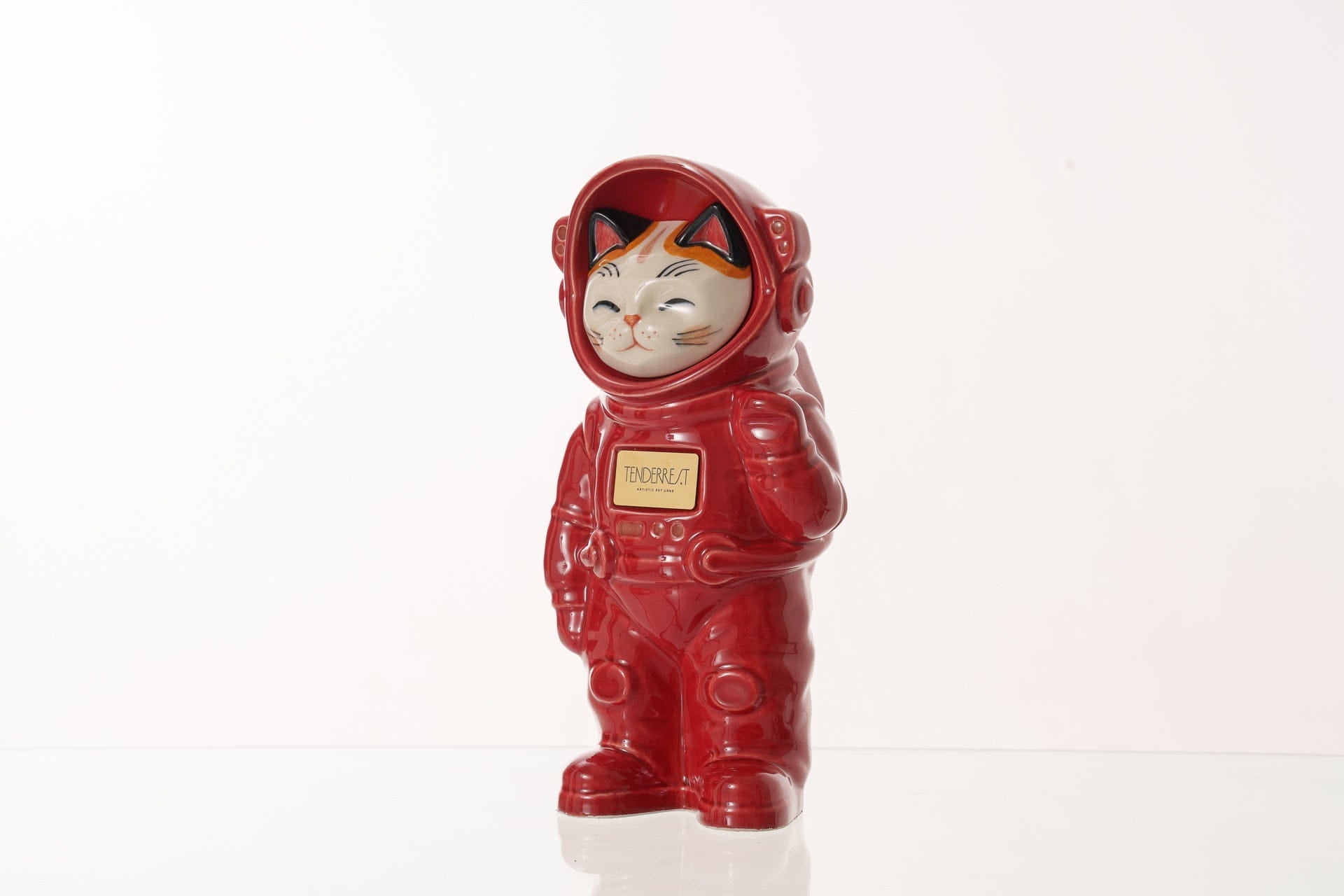 Pulvis Art Urns Pet Cremation Urn Sora / Red / No Hand Decorated Pet Urn - Cat | Ceramic Handmade Figure