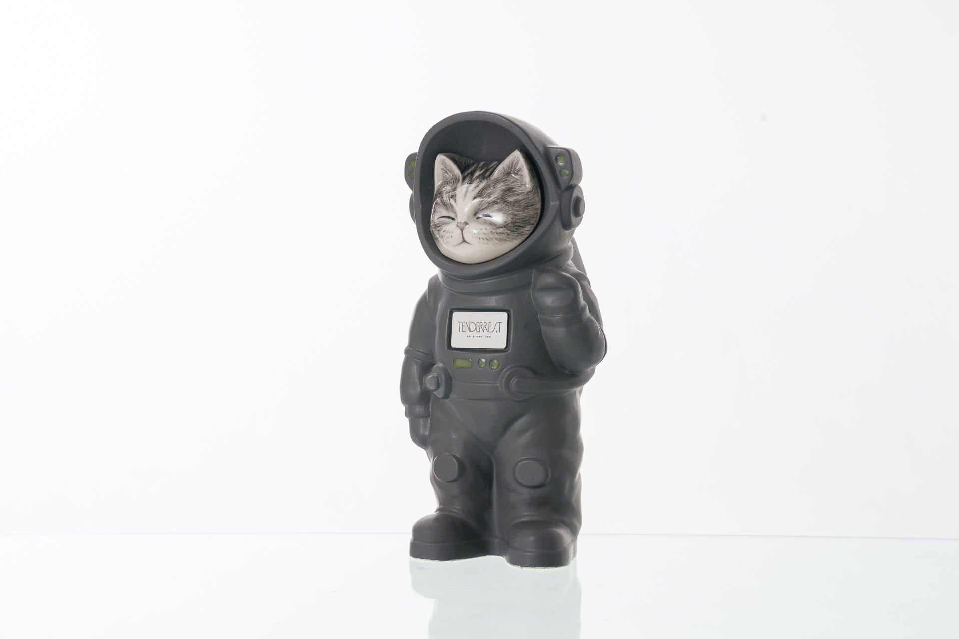 Pulvis Art Urns Pet Cremation Urn Lyra / Gray Matte / Yes (+$50) Hand Decorated Pet Urn - Cat | Ceramic Handmade Figure