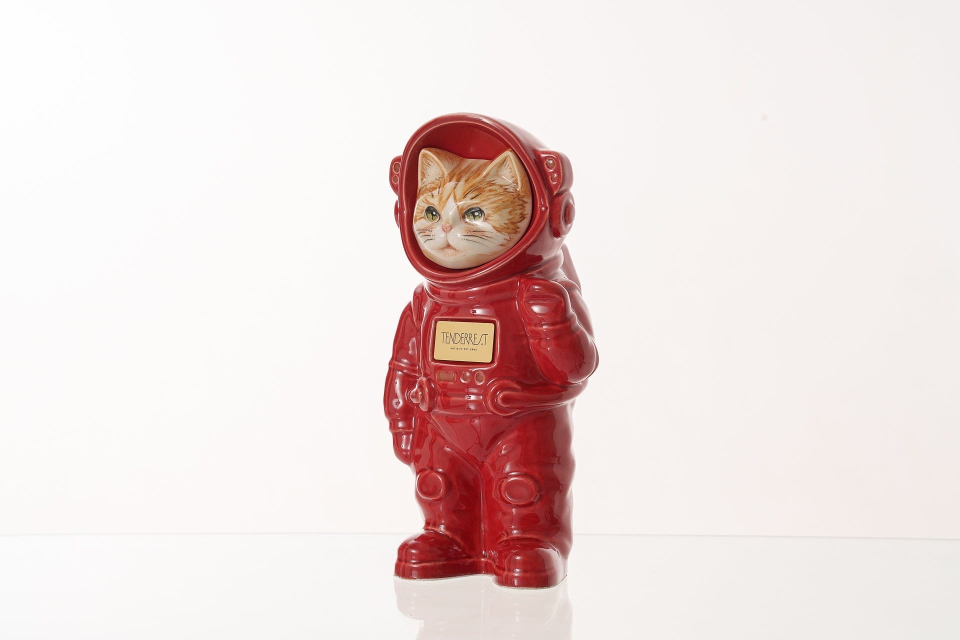 Pulvis Art Urns Pet Cremation Urn Helios / Red / Yes (+$50) Hand Decorated Pet Urn - Cat | Ceramic Handmade Figure