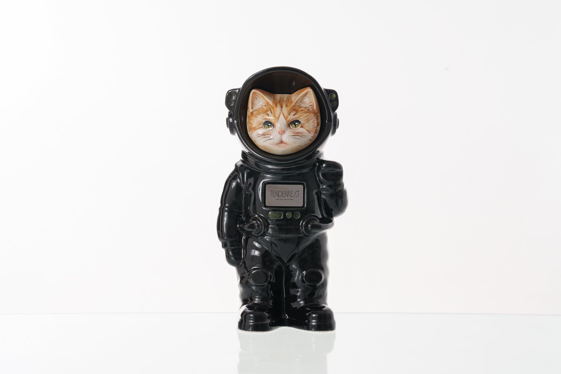 Pulvis Art Urns Pet Cremation Urn Helios / Black / Yes (+$50) Hand Decorated Pet Urn - Cat | Ceramic Handmade Figure