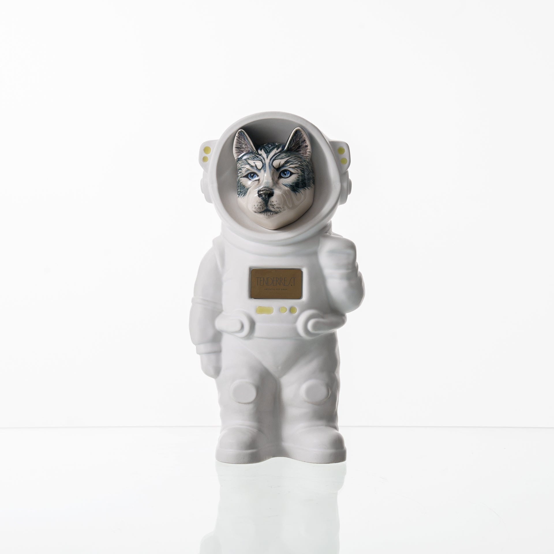 Pulvis Art Urns Pet Cremation Urn Titan / White Matte / No Hand Decorated Pet Urn - Dog | Ceramic Handmade Figure
