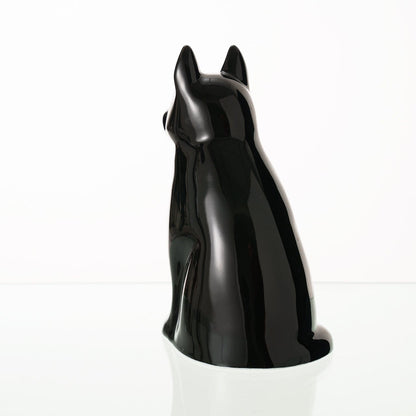 "Barkley" Pet Urn for Dog - Black | Ceramic | Handmade - Pulvis Art Urns