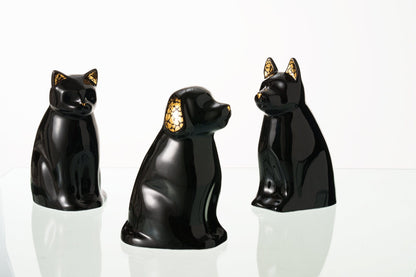 "Cuddle" Pet Urn for Dog - Black | Ceramic | Handmade - Pulvis Art Urns