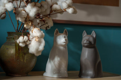"Barkley" Pet Urn for Dog - Grey Matte | Ceramic | Handmade - Pulvis Art Urns