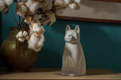 "Barkley" Pet Urn for Dog - White | Ceramic | Handmade - Pulvis Art Urns