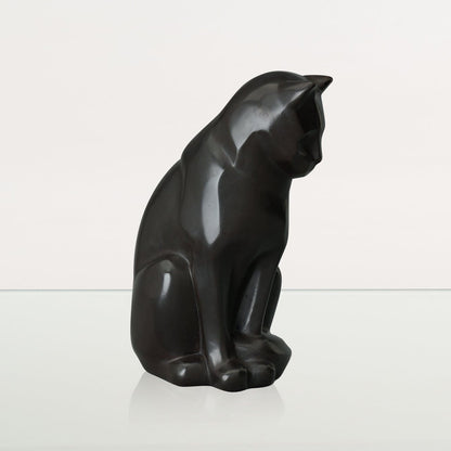 Cast Bronze Cat Urn "Neko" | Dark Matte Patina | Cast Bronze Urn - Pulvis Art Urns