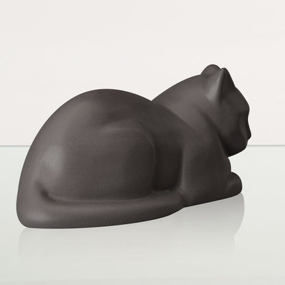 Cat Cremation Urn for Ashes - Gray Matte | Ceramic | Handmade Cat Urn - Pulvis Art Urns