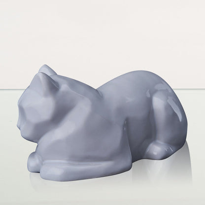 Cat Cremation Urn for Ashes - White | Ceramic | Handmade Pet Urn - Pulvis Art Urns