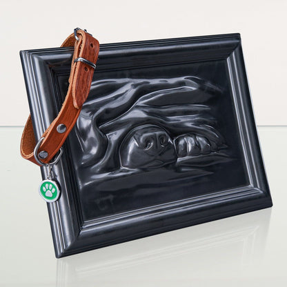 Dog Cremation Urn for Ashes - Dark Matte | Ceramic | Handmade Pet Urn - Pulvis Art Urns