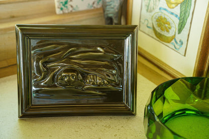 Dog Cremation Urn for Ashes - Oily Green | Ceramic | Handmade Pet Urn - Pulvis Art Urns