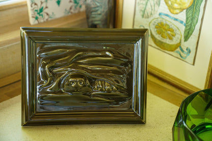 Dog Cremation Urn for Ashes - Oily Green | Ceramic | Handmade Pet Urn - Pulvis Art Urns