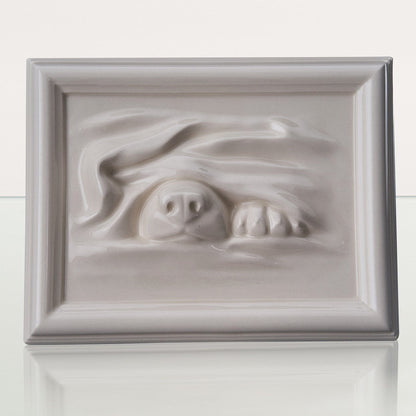 Dog Cremation Urn for Ashes - Off-white | Ceramic | Handmade Pet Urn - Pulvis Art Urns