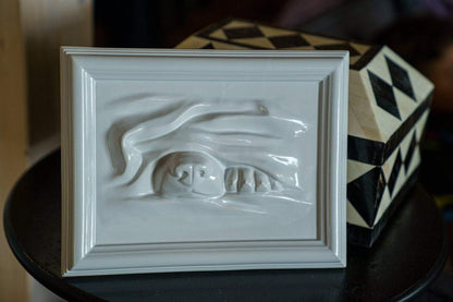 Dog Cremation Urn for Ashes - White | Ceramic | Handmade Pet Urn - Pulvis Art Urns
