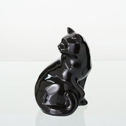 Felix Cat Urn for Ashes - Lamp Black | Ceramic | Handmade Pet Urn - Pulvis Art Urns