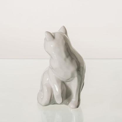 Felix Cat Urn for Ashes - White | Ceramic | Handmade Pet Urn - Pulvis Art Urns