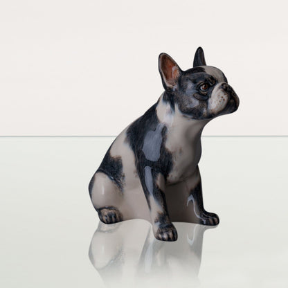 French Bulldog Pet Urn - Black and White Decorated Urn - Pulvis Art Urns
