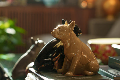 French Bulldog Pet Urn - Grey Matte | Ceramic Dog Urn - Pulvis Art Urns