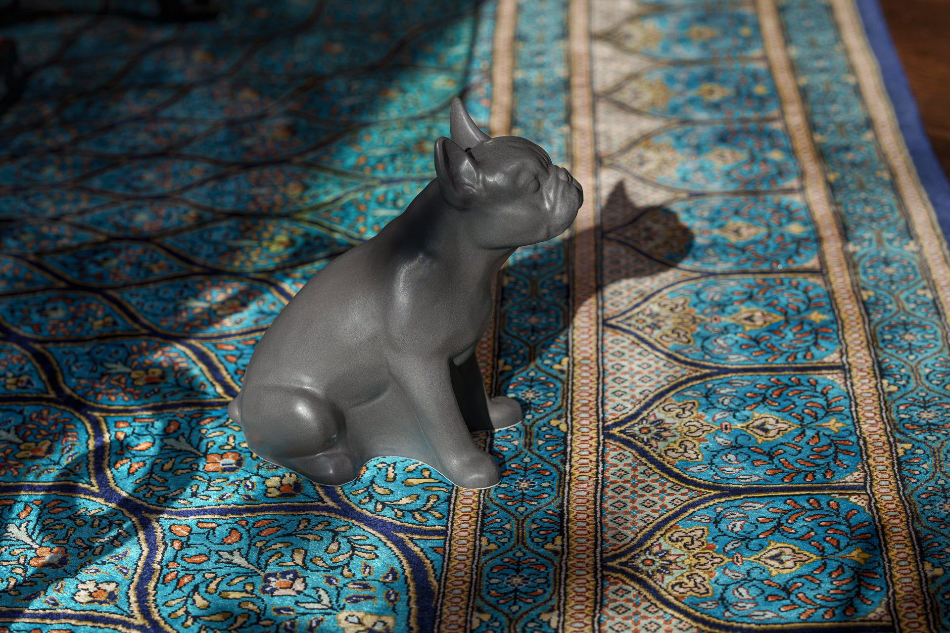 French Bulldog Pet Urn - Grey Matte | Ceramic Dog Urn - Pulvis Art Urns
