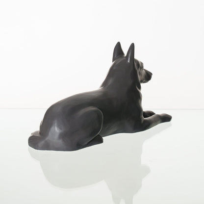 German Shepherd Pet Urn - Gray Matte | Ceramic Dog Urn - Pulvis Art Urns
