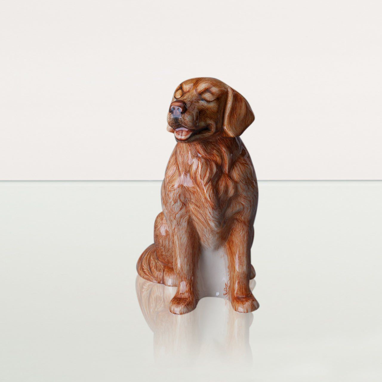 Golden Retriever Pet Urn - Hand Decorated | Ceramic Urn - Pulvis Art Urns
