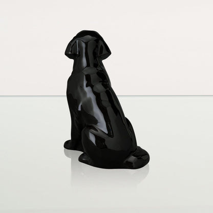 Golden Retriever Pet Urn - Lamp Black | Ceramic Dog Urn - Pulvis Art Urns