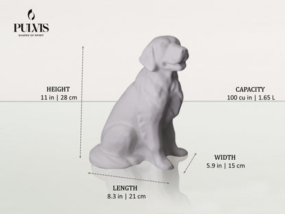 Pulvis Art Urns Pet Urn Golden Retriever Pet Urn -  Ceramic Dog Urn