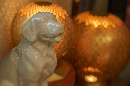 Golden Retriever Pet Urn - Off-white | Ceramic Dog Urn - Pulvis Art Urns
